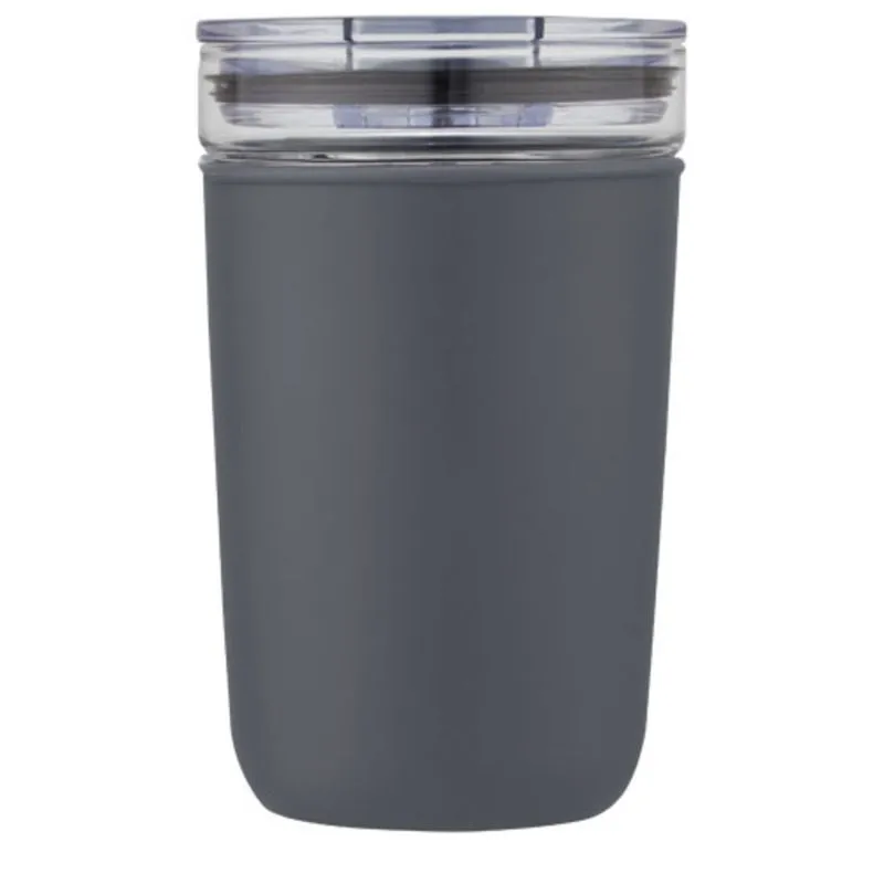 Vaso de vidrio de 420 ml con pared exterior de plástico reciclado 'Bello'